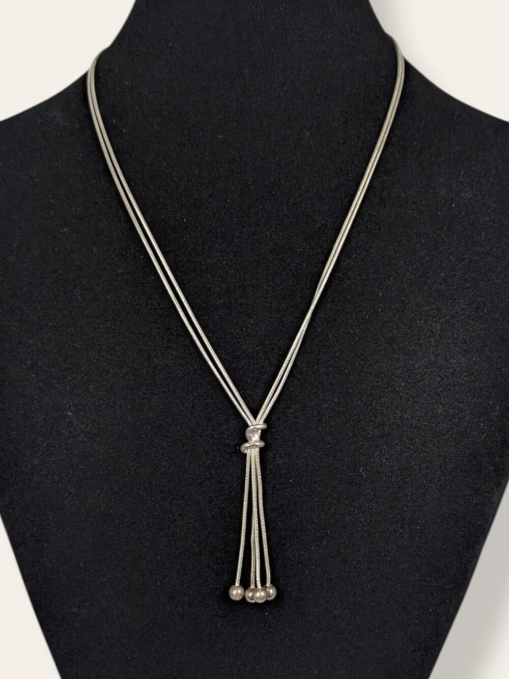 2-Strand Snake Chain Tassel Necklace